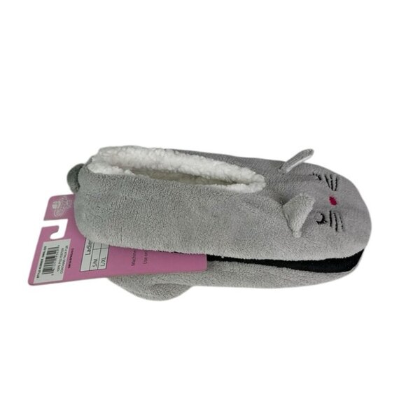 Snuggle Feet Cat Slippers Gray Fleece Lined Women’s Size Large - Picture 4 of 16